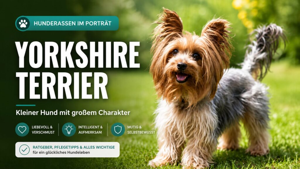 Yorkshire Terrier im modernen Hunderassen-Ratgeber Beitragsbild für WordPress Blog